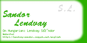 sandor lendvay business card